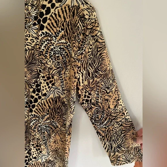 LILLY PULITZER Tessa Dress Rattan Walk On The Wild Side V-Neck 3/4 Sleeve | XL - Picture 10 of 12